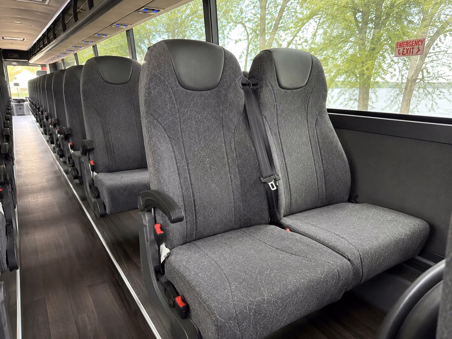 56 passenger charter bus inside